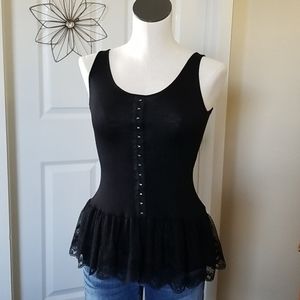 Soprano Corset Look Tank Top Sz S